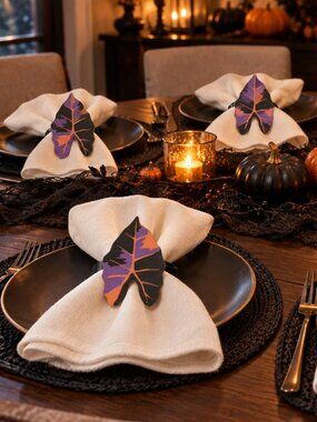 Halloween Alocasia Napkin Rings – Set of 6